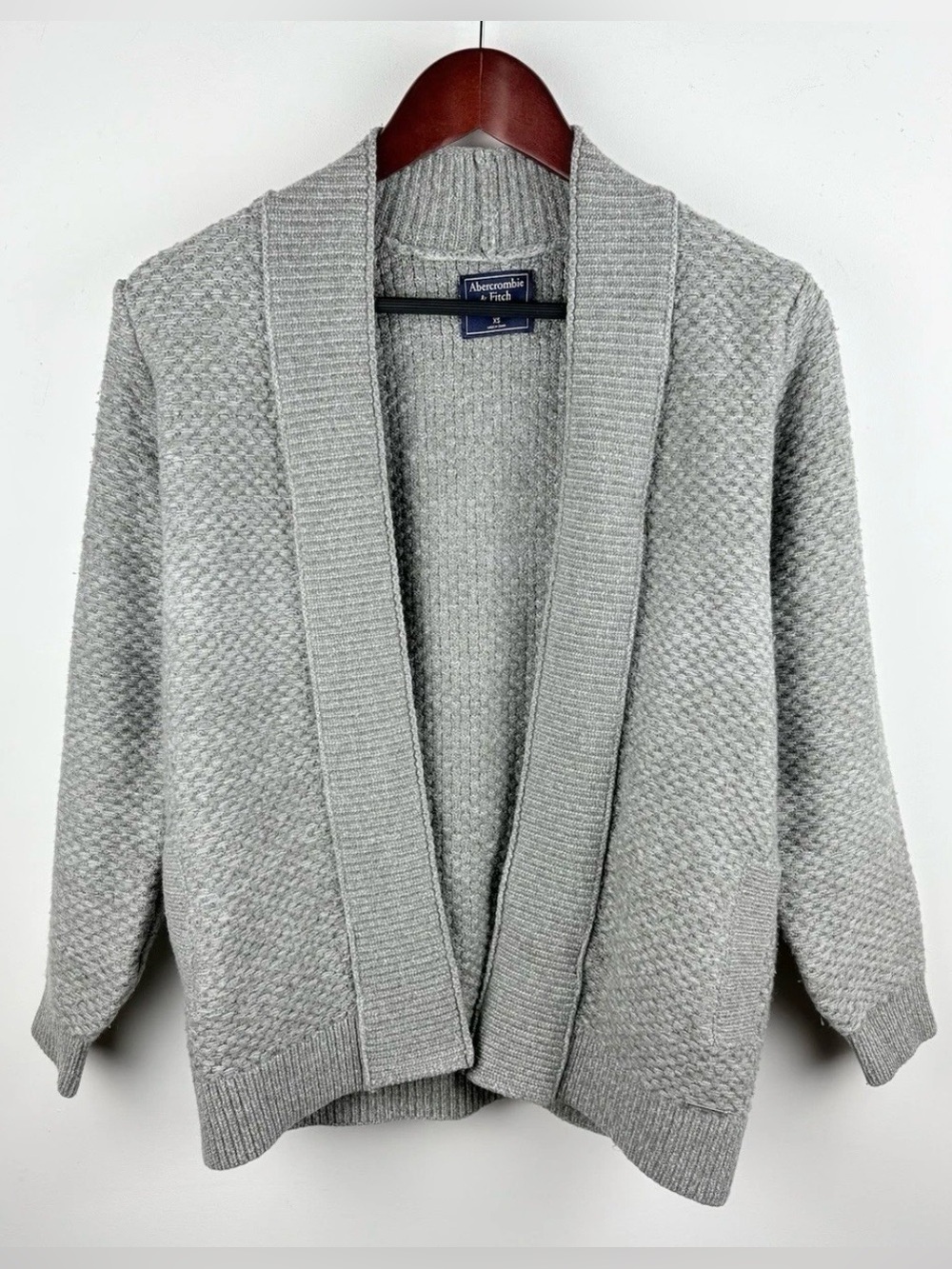 Abercrombie & Fitch Women’s Open Front Cardigan Sweater Gray XS Preppy Comfy